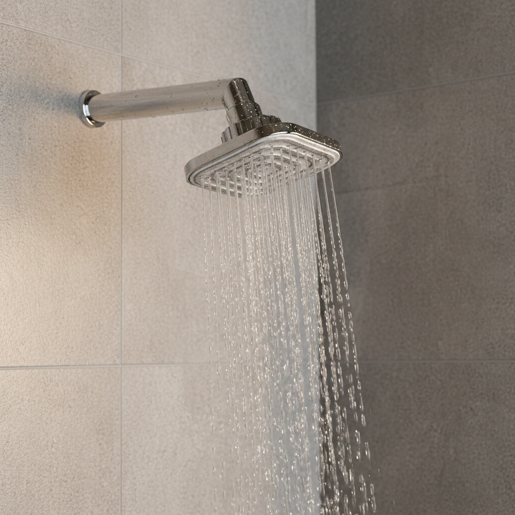 Soft Overhead Shower with 360° Swivel and Stainless Steel Arm
