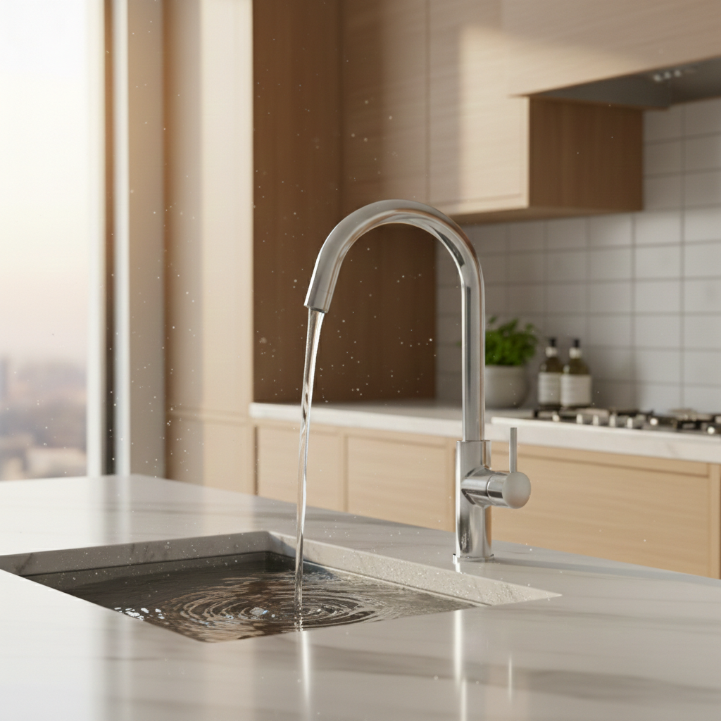 Nano Swan Neck Faucet with Long Thread | Deck Mounted