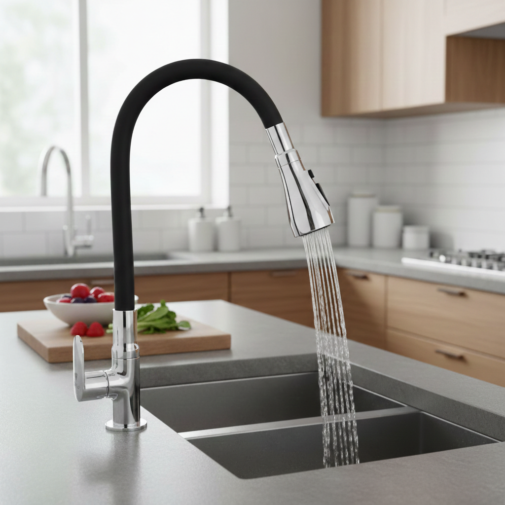 Fynix Flexible Swan Neck Faucet with Three Flow Mode | Deck Mounted