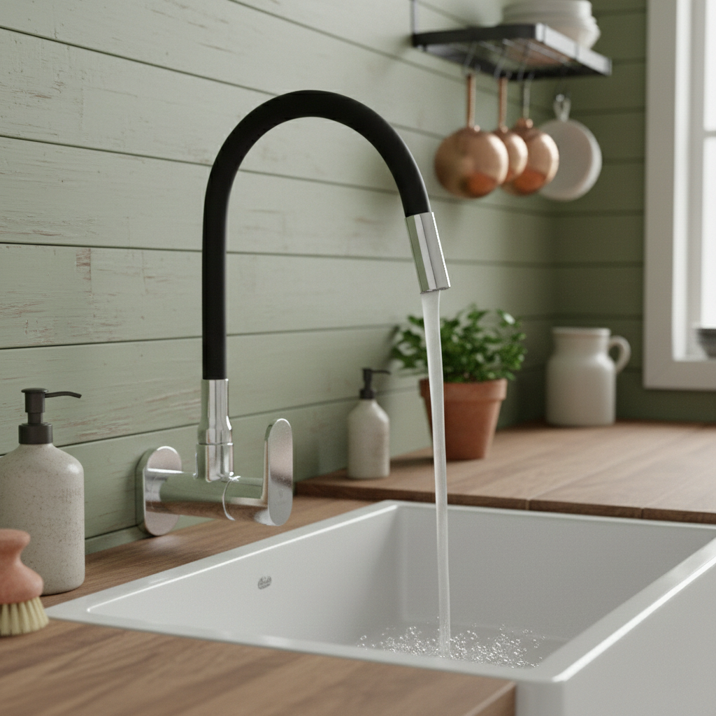 Flexible Sink Faucet with Single Stream Flow | Deck Mounted