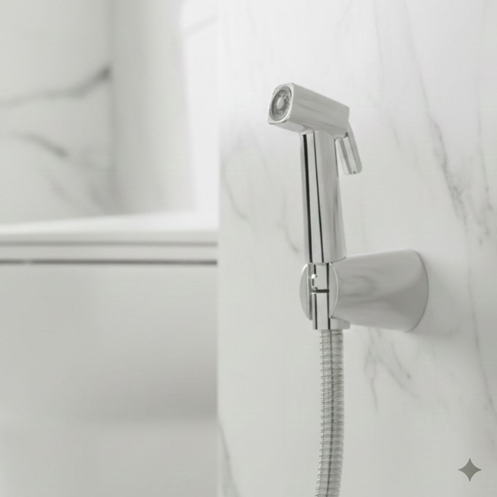 Kubix Handheld Health Faucet with 1 Meter SS Hose Pipe and Hook