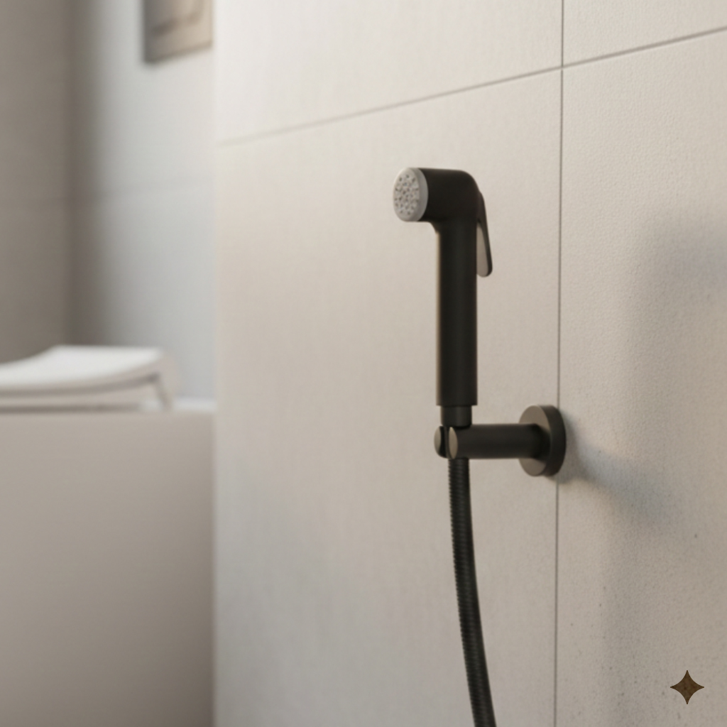 Grohe Black Handheld Health Faucet with 1 Meter SS Hose Pipe and Hook